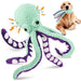 Interactive Plush Octopus Pet Toy With Voice Squeaker And Chew-Resistant Design