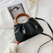 Cloud Bag Messenger Fashion Pleated Small Bag Simple Wooden Handle Handbag