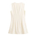 Women's Round Neck Sleeveless Bow Tie Mini Dress – Slim Fit A-Line