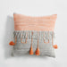 Cable Knit Cushion Cover – Vintage Mixed-Color Pillowcase with Tassels