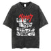 Men's Hip Hop Streetwear T-Shirt in Washed Black - Trendy Casual Tee for Street Style