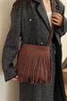 Suede Fringe Shoulder Bag – Bohemian-Inspired Casual Accessory