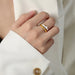 Women's 18K Gold-Plated Adjustable Open Band Ring Jewelry