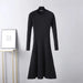 Long Sleeved High Waisted Short Knitted Dress Women's A-line Dresses