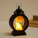Halloween Decorative Wind Lantern Retro Round Portable LED Electronic Candle Lamp