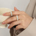 Zircon Ring for Women Titanium Steel Inlaid Elegant Minimal Statement Ring