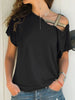 Asymmetrical Neck Short Sleeve T-Shirt for Modern Casual Outfits