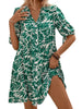 Women's Loose Holiday Print Dress with Flowy Doll Skirt