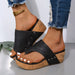 PU Leather Wedge Sandals Women's Casual Summer Footwear