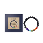 Adjustable Braided Volcanic Stone Bead Bracelet with Colorful Natural Beads