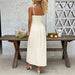 Apricot High-Waist A-Line Strap Dress – Sleeveless Midi Dress for Women