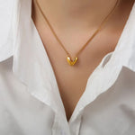 Gold-Plated Heart Pendant Necklace Women's Fashion Jewelry