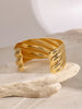 18K Gold-Plated Open Adjustable Ring – Stainless Steel for Women