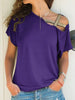 Asymmetrical Neck Short Sleeve T-Shirt for Modern Casual Outfits