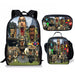 3PC-SET Toilet Man Backpack Primary Secondary School Teenage Peripheral Schoolbags