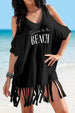 Printed Off-Shoulder Bikini Cover-Up Jacket With Short Skirt And Sunscreen Protection