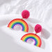 Rainbow Fashion Rice Ball Earrings Women's Fashion Jewelry