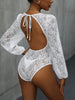 European & American Women’s Lace Patchwork Long Sleeve Jumpsuit