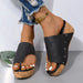 PU Leather Wedge Sandals Women's Casual Summer Footwear
