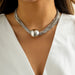 Exaggerated Large Cylindrical Pendant Collarbone Multi-Layer Chain Necklace