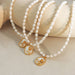 French Baroque Pearl & Shell Necklace – Oval Pendant with Zircon Inlay