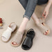 Women's Top-Grain Leather Sandals with Soft Thick Sole for Daily Comfort
