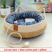 Cat Dog Bed Woven Removable Upholstery Sleeping House Rattan Wear-resistant Pet Beds