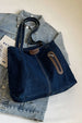 Medium Denim Tote Bag – Casual Women's Zipper Shoulder Bag