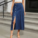 European Semi-Elastic Denim Workwear Style Casual Skirt for Women