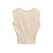 Women's Cinched Waist Knitted Sweater Vest with Sleeveless Design