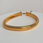 Titanium Steel Gypsy Elastic Choker Gold and Silver Necklace