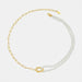 Women's Freshwater Pearl Patchwork Necklace in 18K Gold Plated Steel