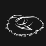 Delicate Bridal Headband with Simple Pearls and Soft Chain
