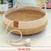 Cat Dog Bed Woven Removable Upholstery Sleeping House Rattan Wear-resistant Pet Beds