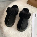 Leather Fur Integrated Plush Slippers Outerwear Thick Soled Women Cotton Shoes