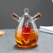 Dual-Layer Glass Kitchen Oil and Vinegar Bottle with Sealed Design