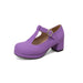 Waterproof Platform Thick Heel T-Strap Candy Colored Women’s Shoes