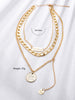 Metal Medallion Pendant Necklace - Multi-Layer Stacking Jewelry for Women Clavicle Chain