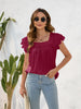 Stylish Square Neck Ruffled Cap Sleeve Blouse For Women With Casual Elegant Flair