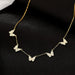 Silver Butterfly Pendant Tassel Necklace Women's Cool Style Clavicle Chain