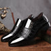 Men's Pointed-Toe Slip-On Leather Dress Shoes for Formal Business Wear
