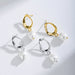 Retro Irregular Geometric Pearl Earrings for Women