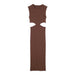 Waist Cut-Out Knit Long Dress O-Neck Sleeveless Sexy Vestidos