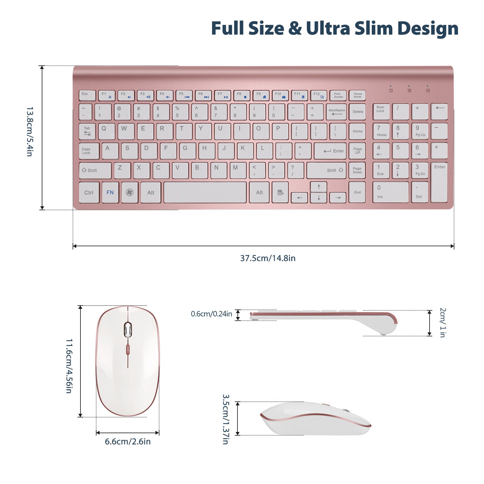 Oracle Computer Keyboard Advanced 2.4G Wireless Keyboard and Mouse Kit with Compact Design for ...