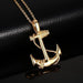 Stainless Steel Anchor Pendant Necklace for Men Nautical Pirate Jewelry