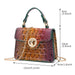 Classic Crocodile Embossed Handbag with Crossbody Strap and Spacious Women's Satchel Purse Design