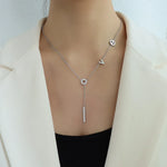 Titanium Steel Alphabet Necklace With Sleek Chain And Polished Initial Pendant