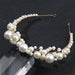 Retro Bridal Headpiece with Simple Pearl Band for Weddings