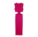 Waist Cut-Out Knit Long Dress O-Neck Sleeveless Sexy Vestidos