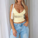Women's Lace Patchwork Hollow Halter Strap Top for Summer Fashion